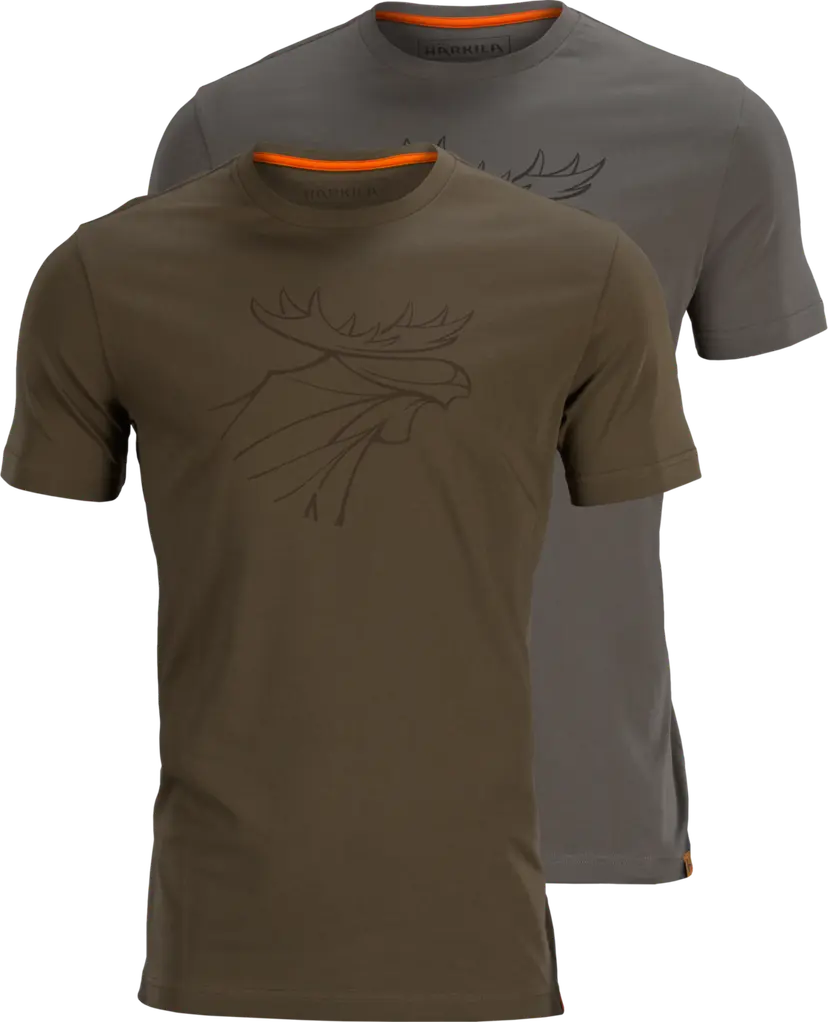 Härkila Härkila Graphic T-shirt 2-pack Brown Granite/Phantom