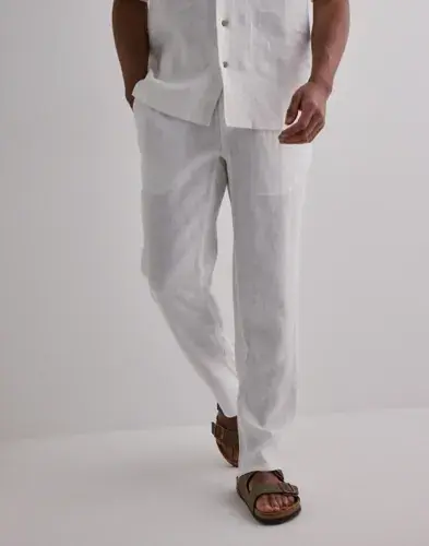 Que Sera Sera Que Sera Sera Louis Linen Pants Linbukser Hvit