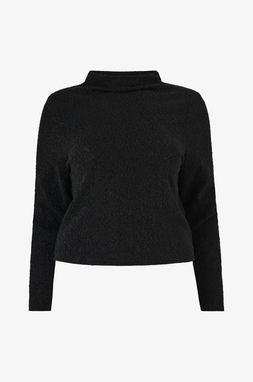 Noisy May Curve Topp nmGilly L/S Funnel Lurex Top Jrs - Svart