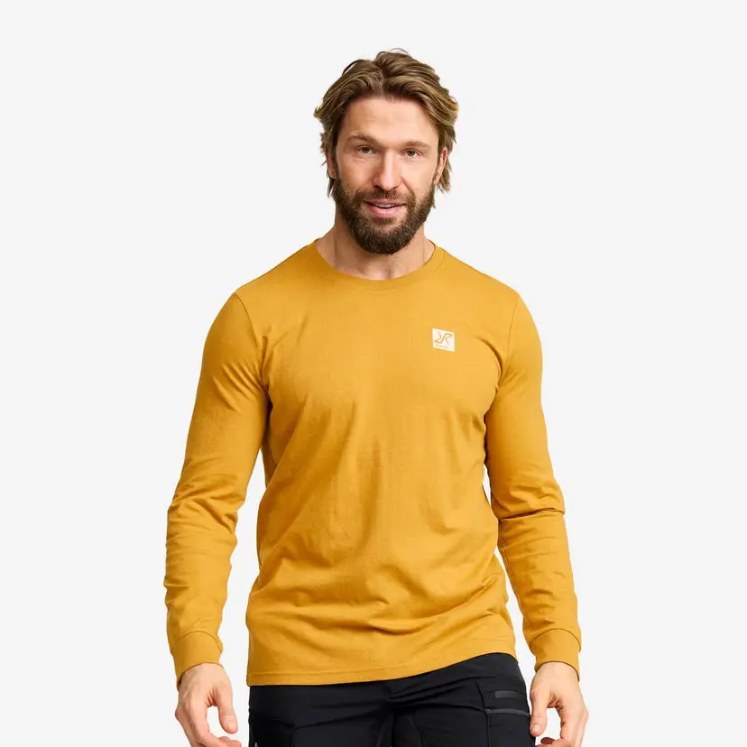 RevolutionRace Easy Long-sleeved T-shirt Herre Harvest Gold