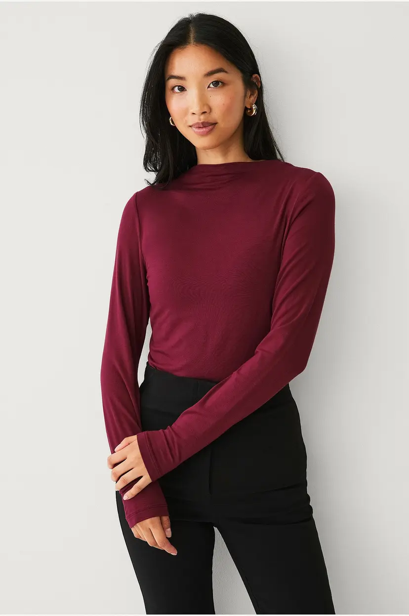 Ellos Collection Topp med høy hals - Brun