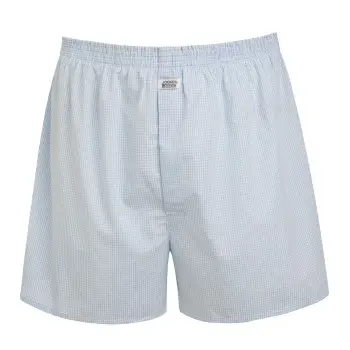 Jockey Jockey Woven Poplin Boxer Shorts Hvitrutet mønster bomull Small Herre