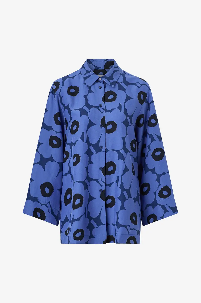Marimekko Skjorte Törmä Unikko - Blå