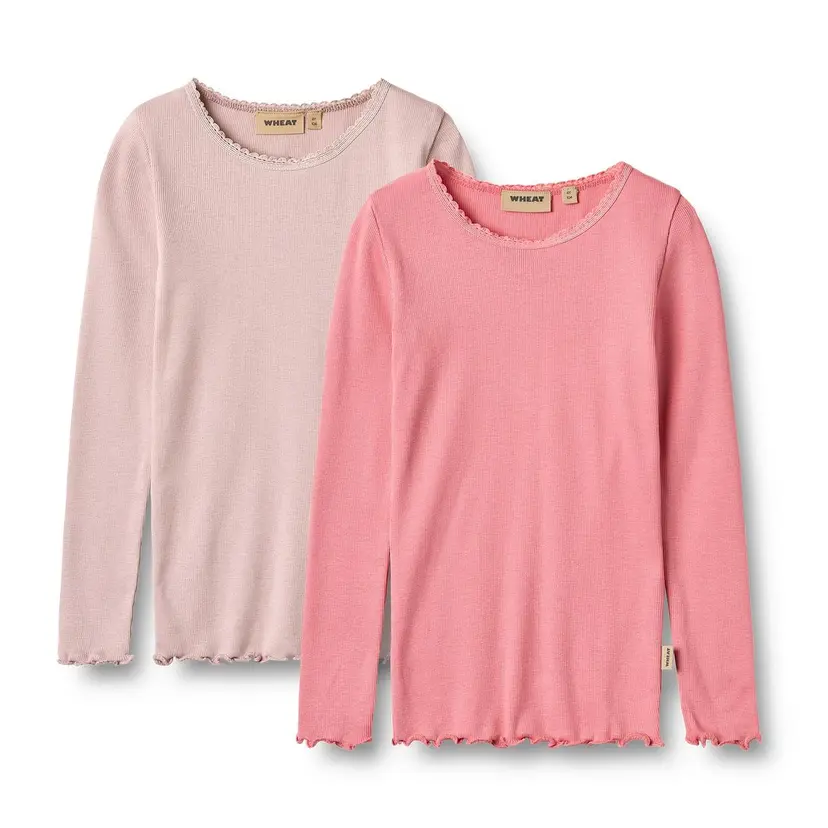 Wheat Wheat Genser Reese 2x Rib Pink Lilac (98 /3 år)