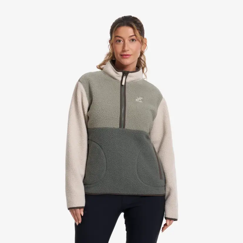 RevolutionRace Canyon Half-zip Pile Fleece Dame Peyote/Shadow Green