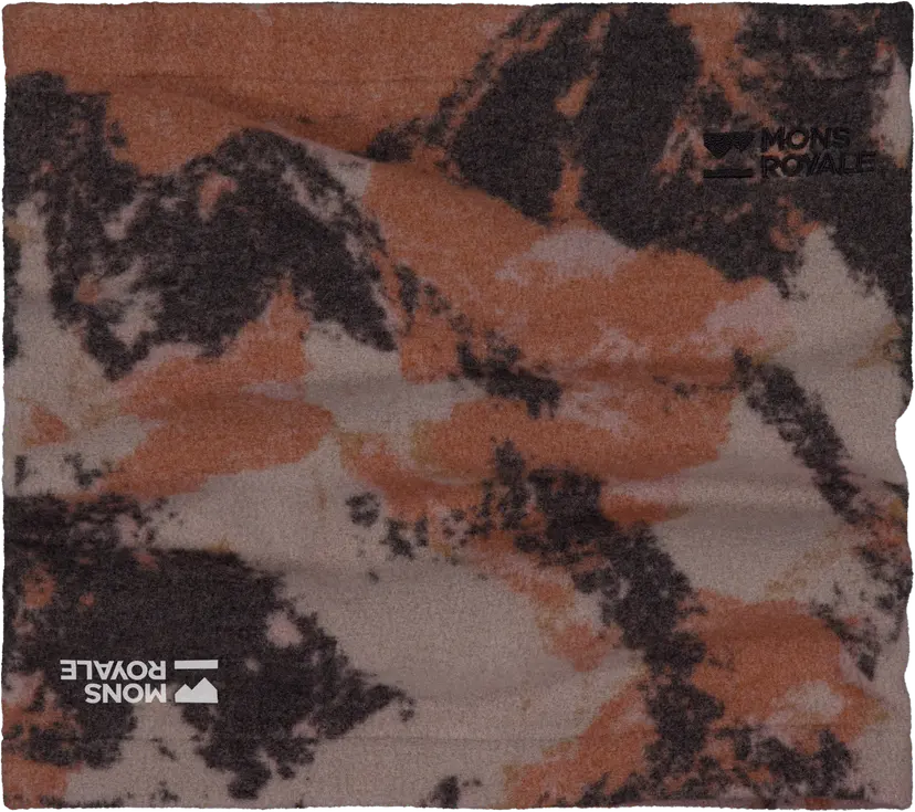 Mons Royale Mons Royale Pilup Wool Fleece Neckwarmer  Mtn Camo Orange