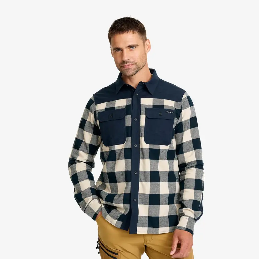 RevolutionRace Campfire Shirt Herre Blueberry/Peyote