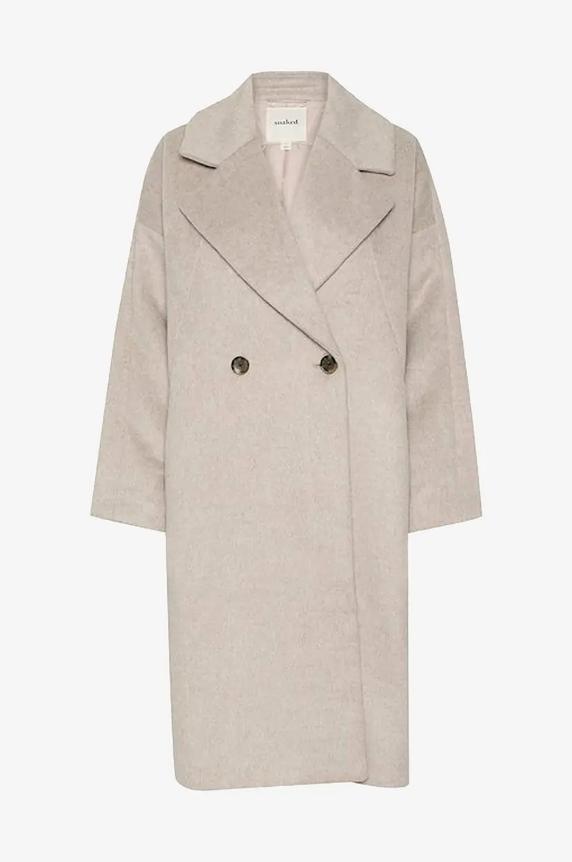 Soaked In Luxury Kåpe slCalliope Coat - Beige