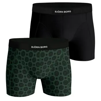 Björn Borg Björn Borg 2P Premium Cotton Stretch Boxer Svart/Grønn bomull Medium Herre