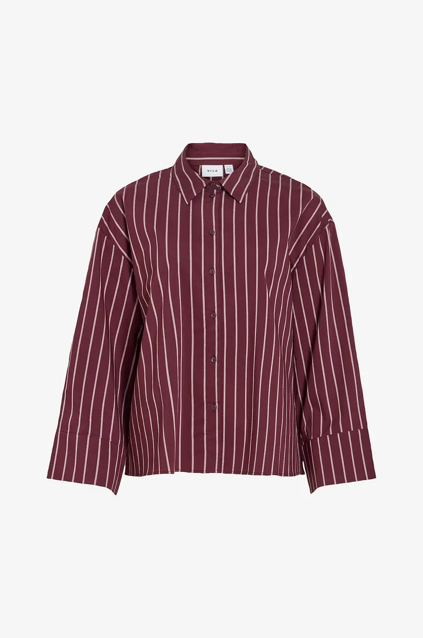 Vila Skjorte Vistelora L/S Shirt/Vol - Rød