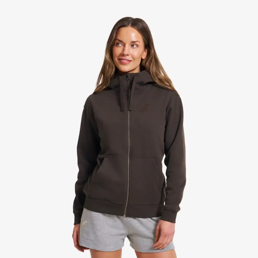 RevolutionRace RVRC Full-zip Hoodie Dame Espresso