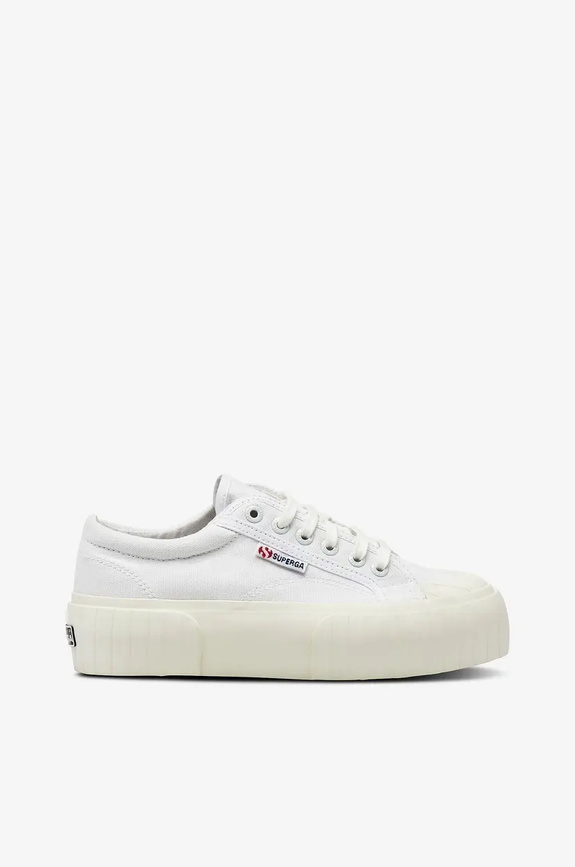 Superga Joggesko 2631 Stripe Platform - Hvit