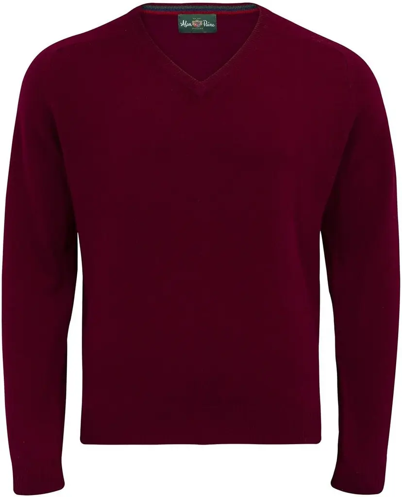 Alan Paine Alan Paine Streetly V-Neck Pullover Bordeaux