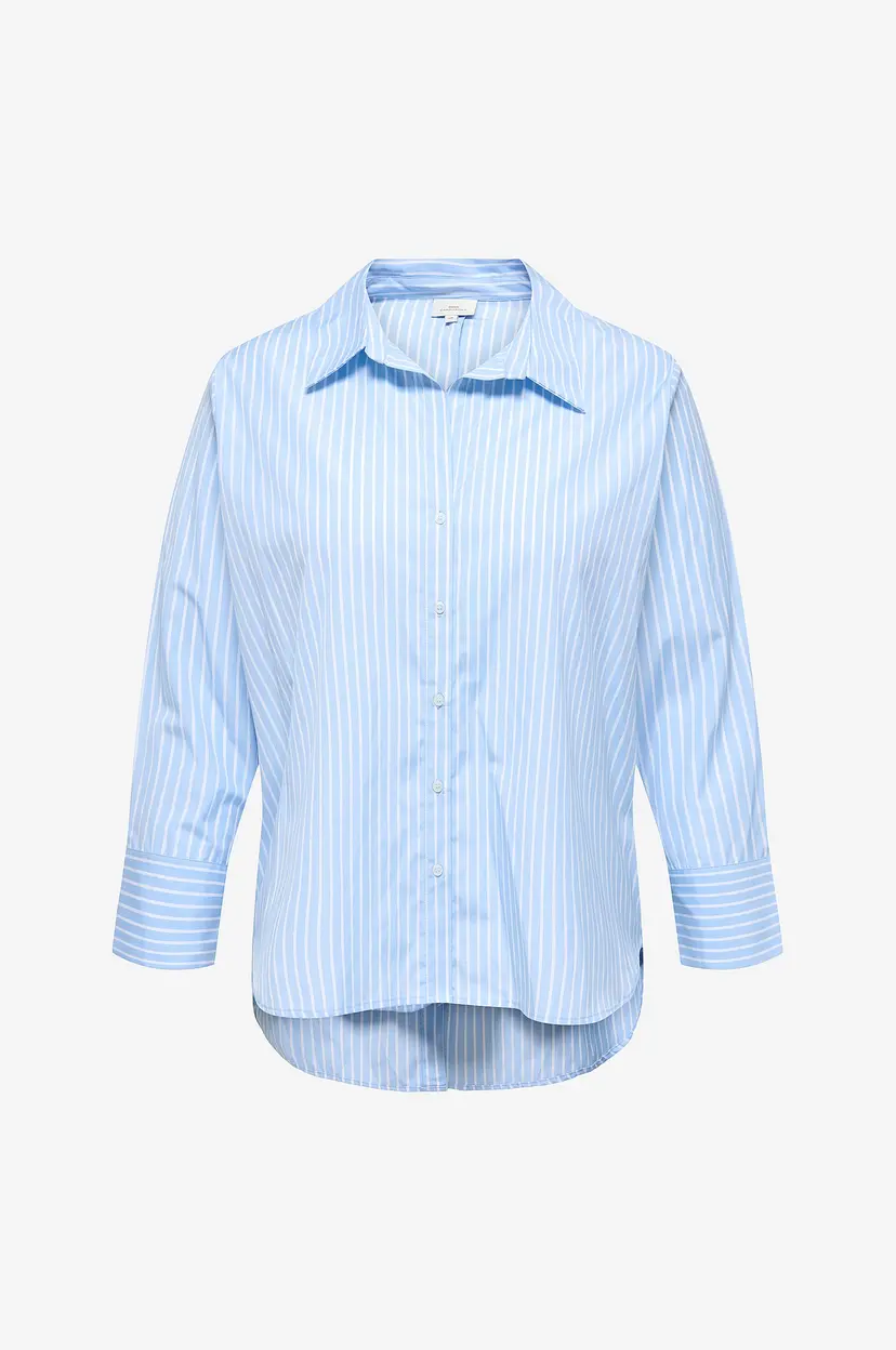 Only Carmakoma Skjorte Caroregon Alva Ls Back Btn Shirt Wv - Blå