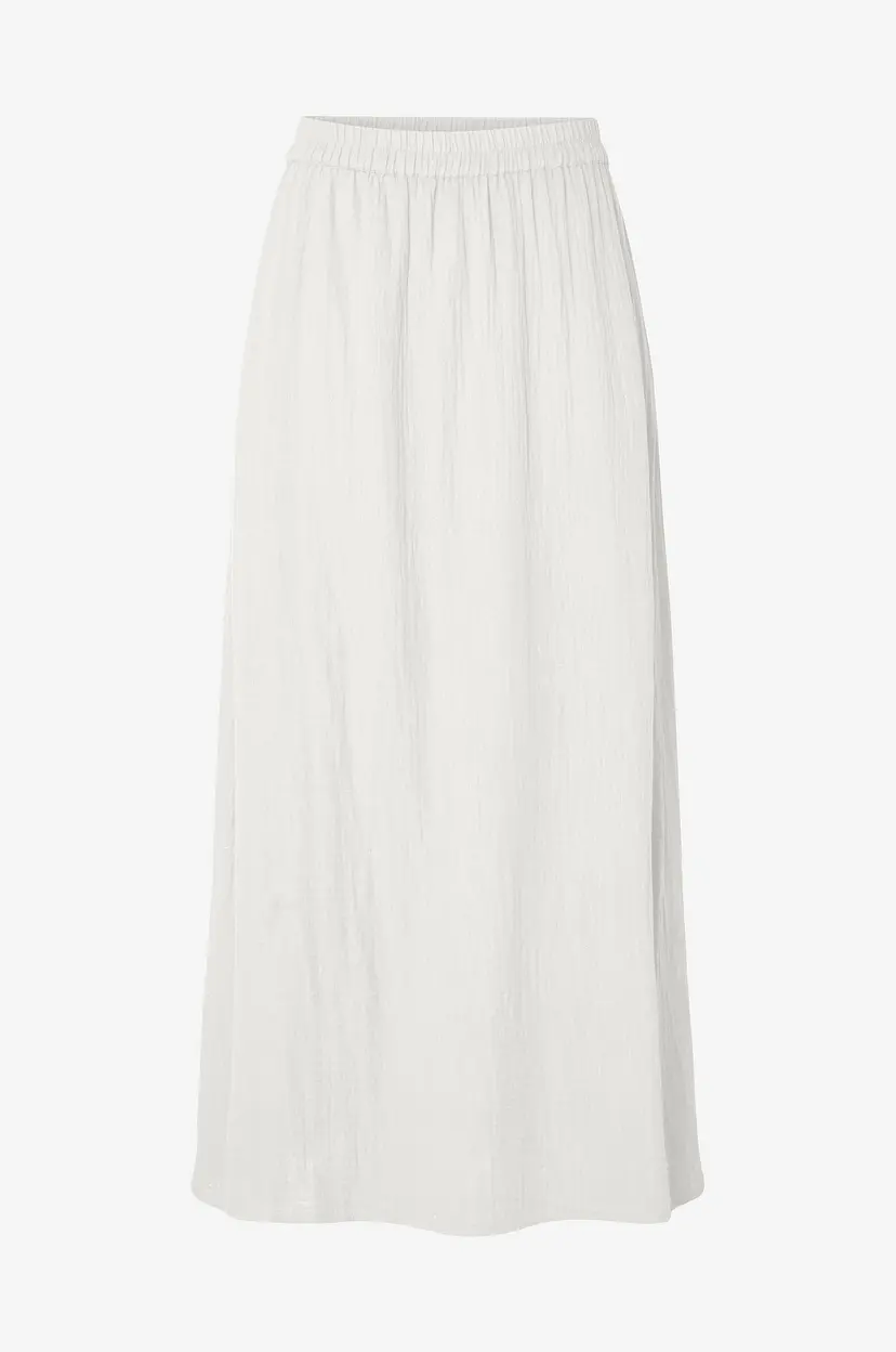 Pieces Maxi skjørt pcSastina HW Maxi Slit Skirt Wvn - Hvit