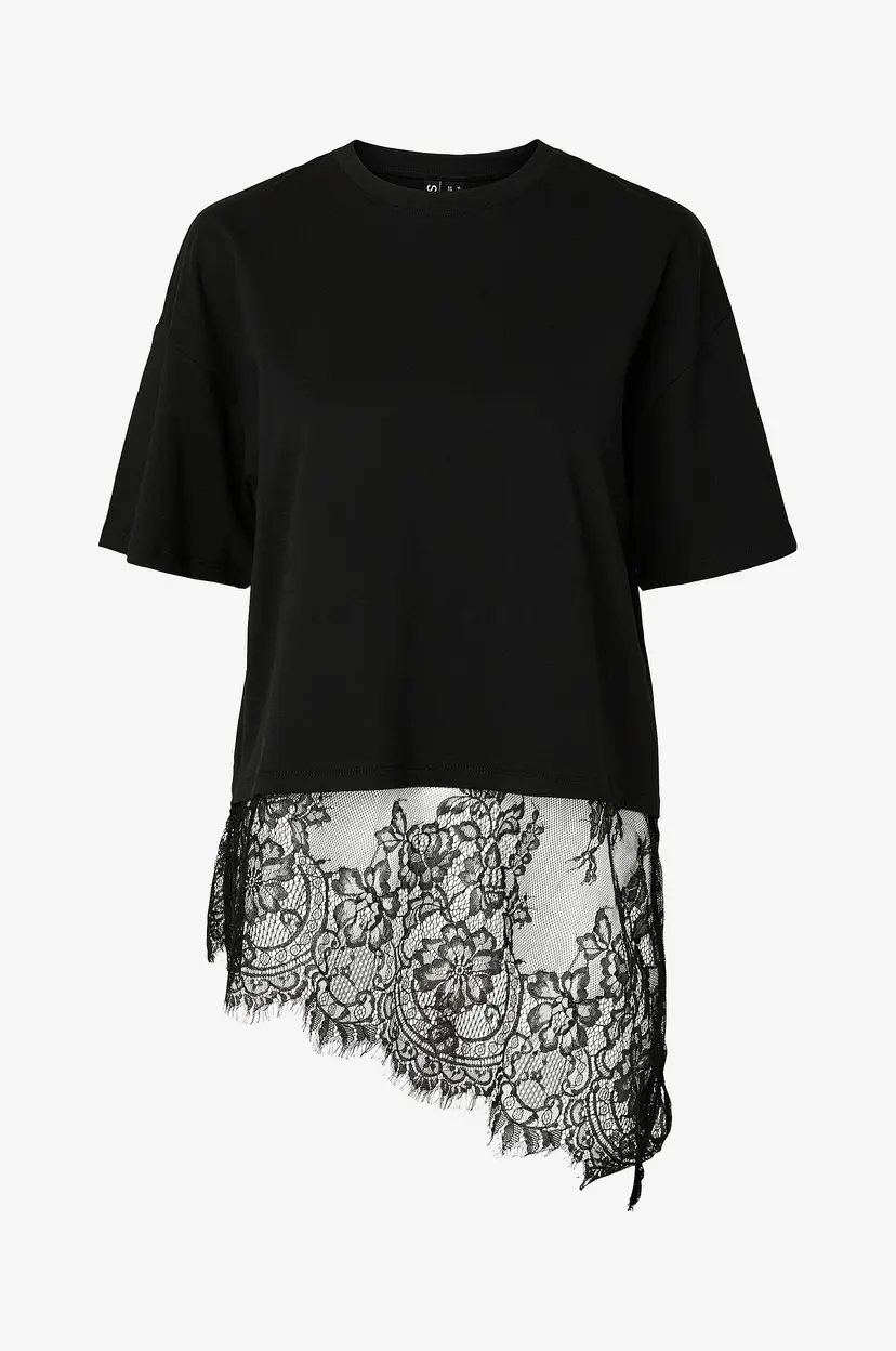Pieces T-skjorte pcMave SS Lace - Svart