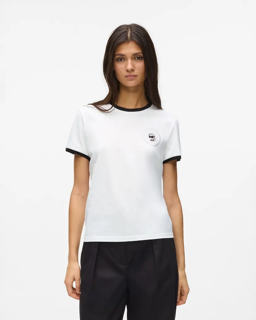 Karl Lagerfeld Karl Lagerfeld Ikon Small Circle White T-shirt