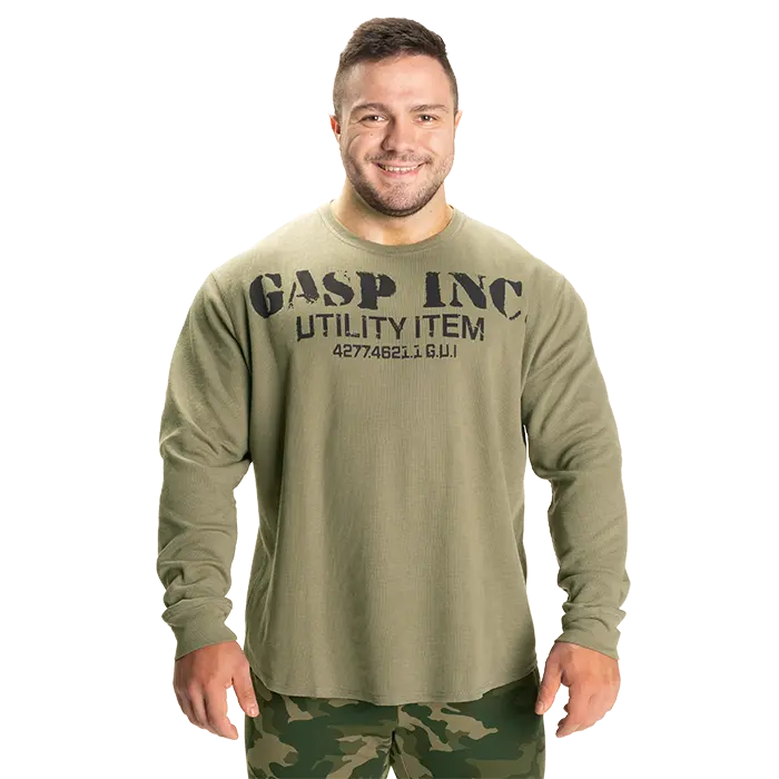 GASP Thermal Gym Sweater, Washed Green