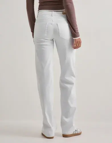 ONLY Only - Hvit - Onlblush Mid Straight Dnm Dot Noos