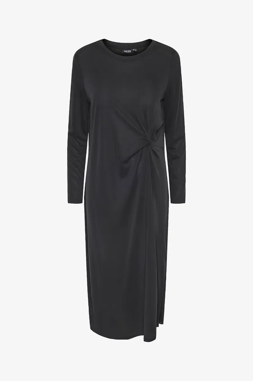Pieces Kjole pcAnora LS Midi Knot Dress BC - Svart