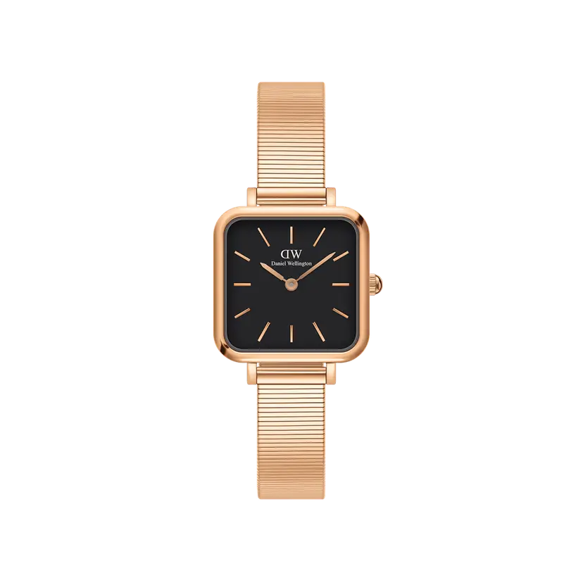 Daniel Wellington Rose Gold 22x22mm Mic Watch Quadro Studio Black | DW