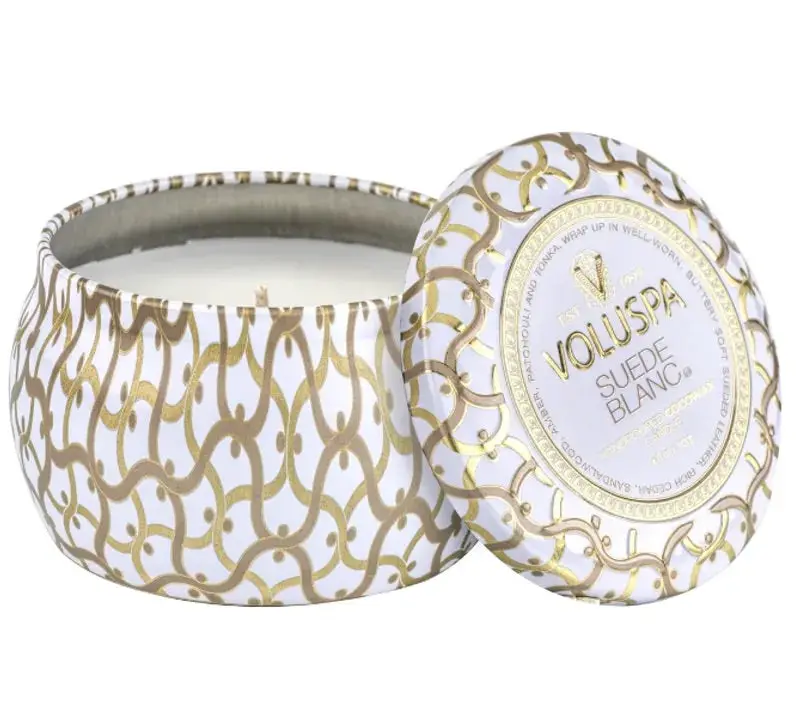 VOLUSPA Mini Tin Candle 113g - Suede Blanc