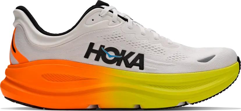 HOKA Hoka Men's Bondi 9 White/Neon Tangerine