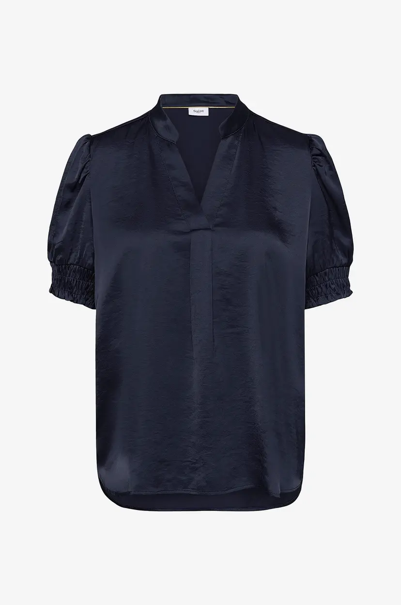 Saint Tropez Bluse PananSZ SS Blouse - Blå