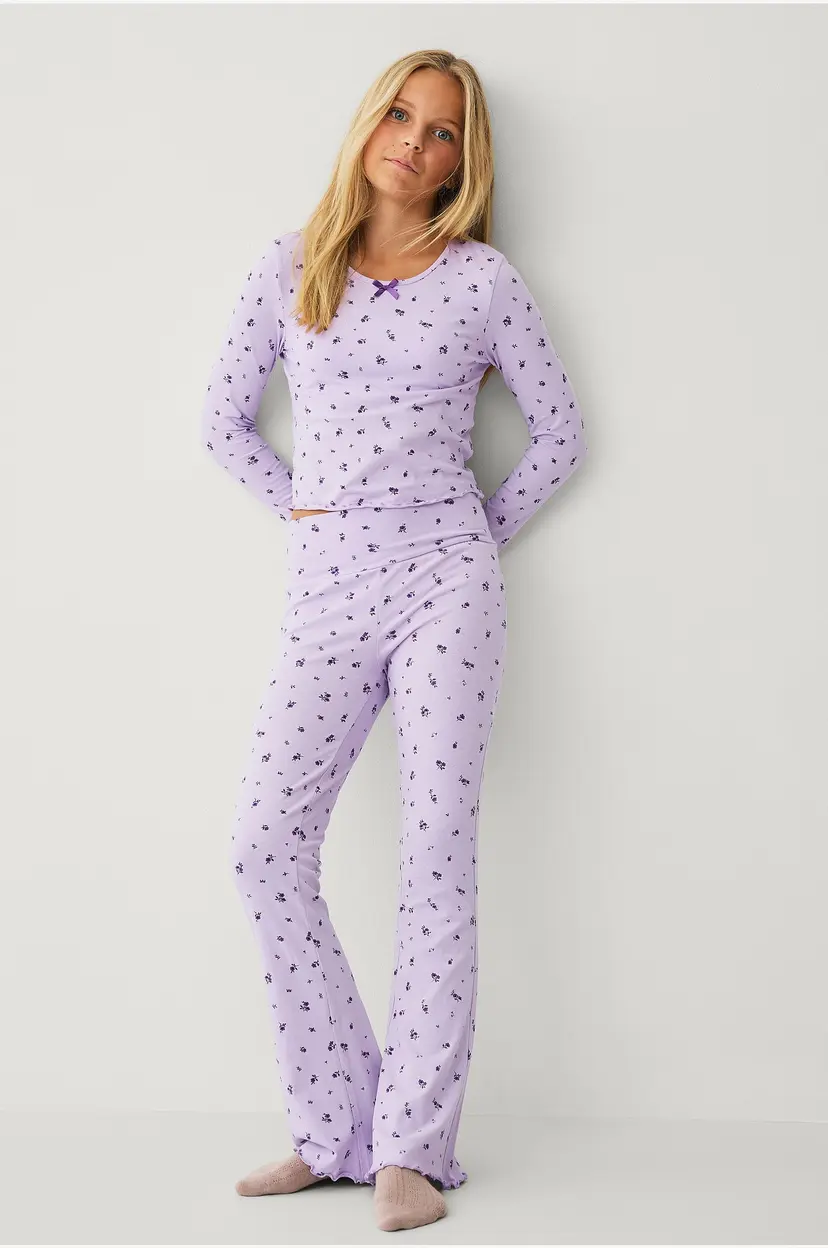 Ellos Collection Pysjsett i bomullsjersey - Lilla