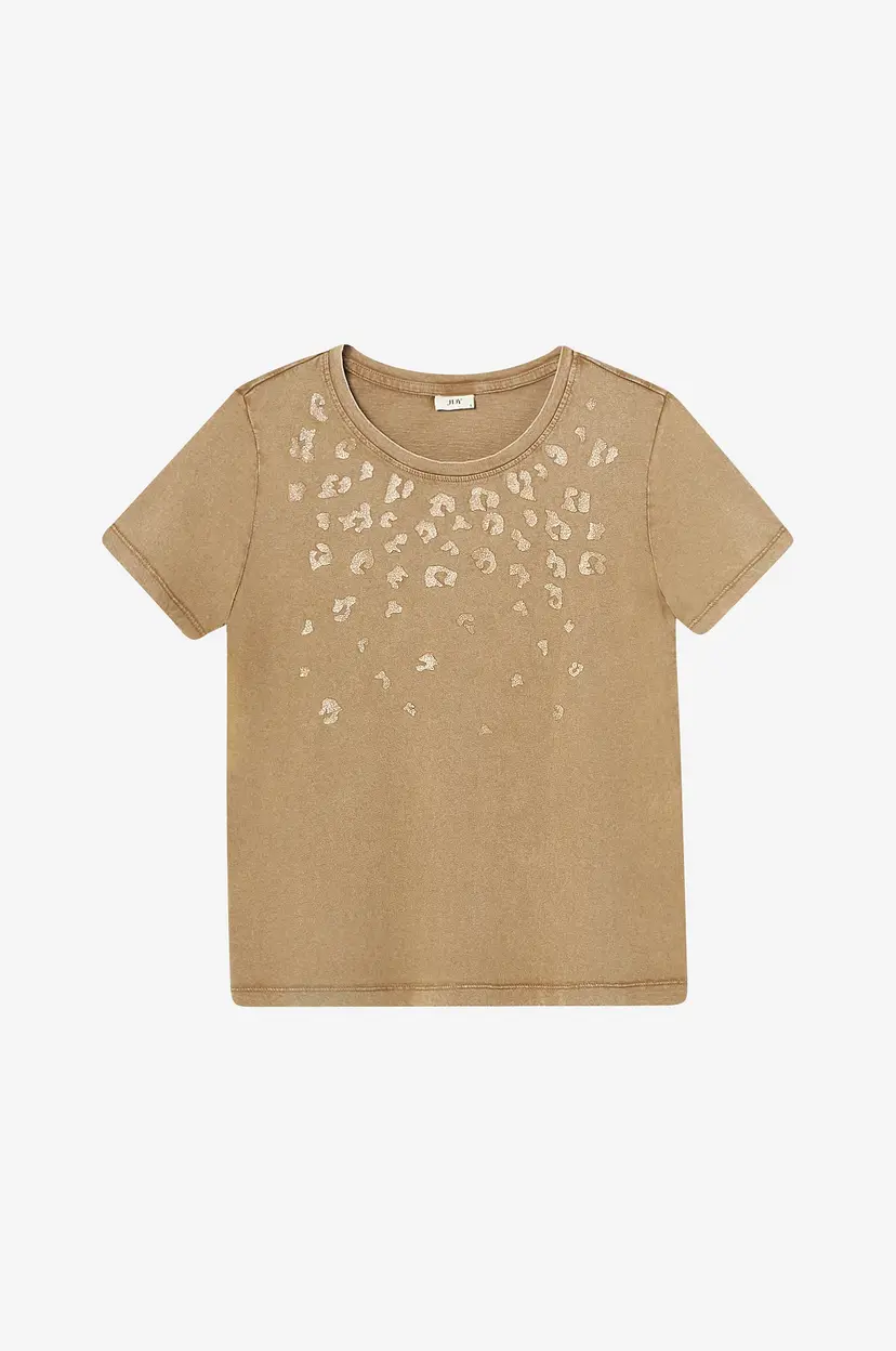 JDY Topp jdyFarock S/S Glitter Print Top Jrs - Brun