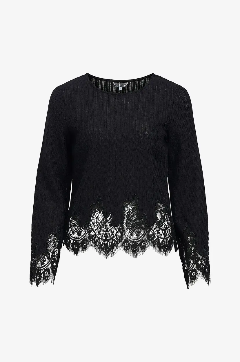 Object Collectors Item Bluse Objlaica Ls Re Top E Ci Aw 26 - Svart