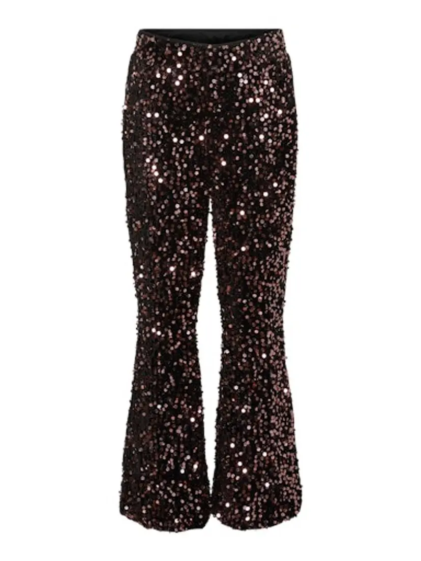 Vero Moda Girl Vero Moda Girl Bella Flared PantBlack Rosegold Sequins (164 /14 år)