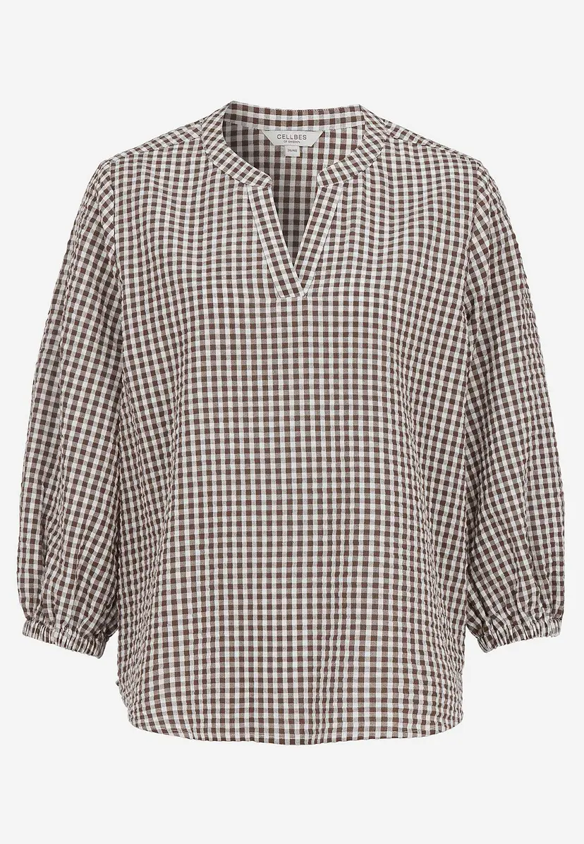 Cellbes of Sweden Smårutete bluse i seersucker