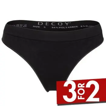Decoy Decoy Truser String Svart polyamid Small Dame