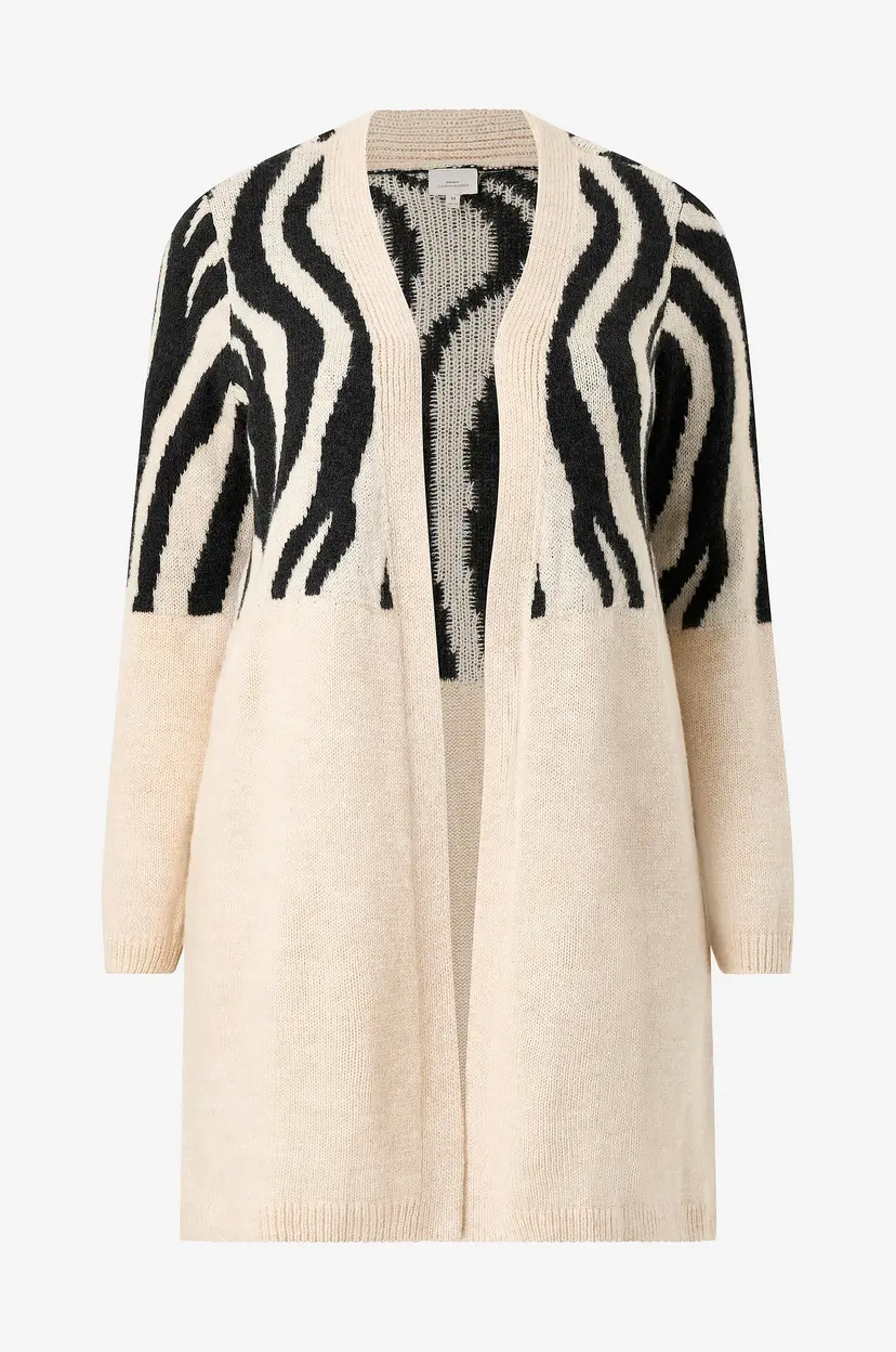 Only Carmakoma Kardigan carJade Zebra L/S - Beige