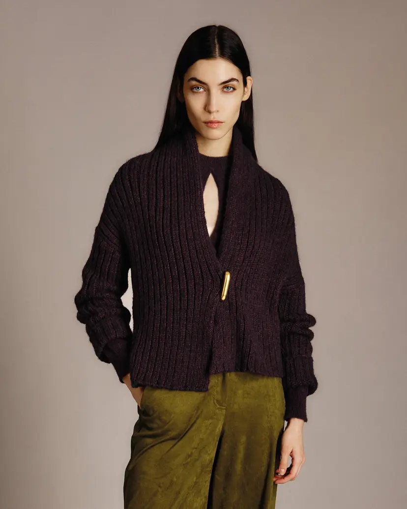 Nenette Nenette CLOUD Burgundy Knitted coat