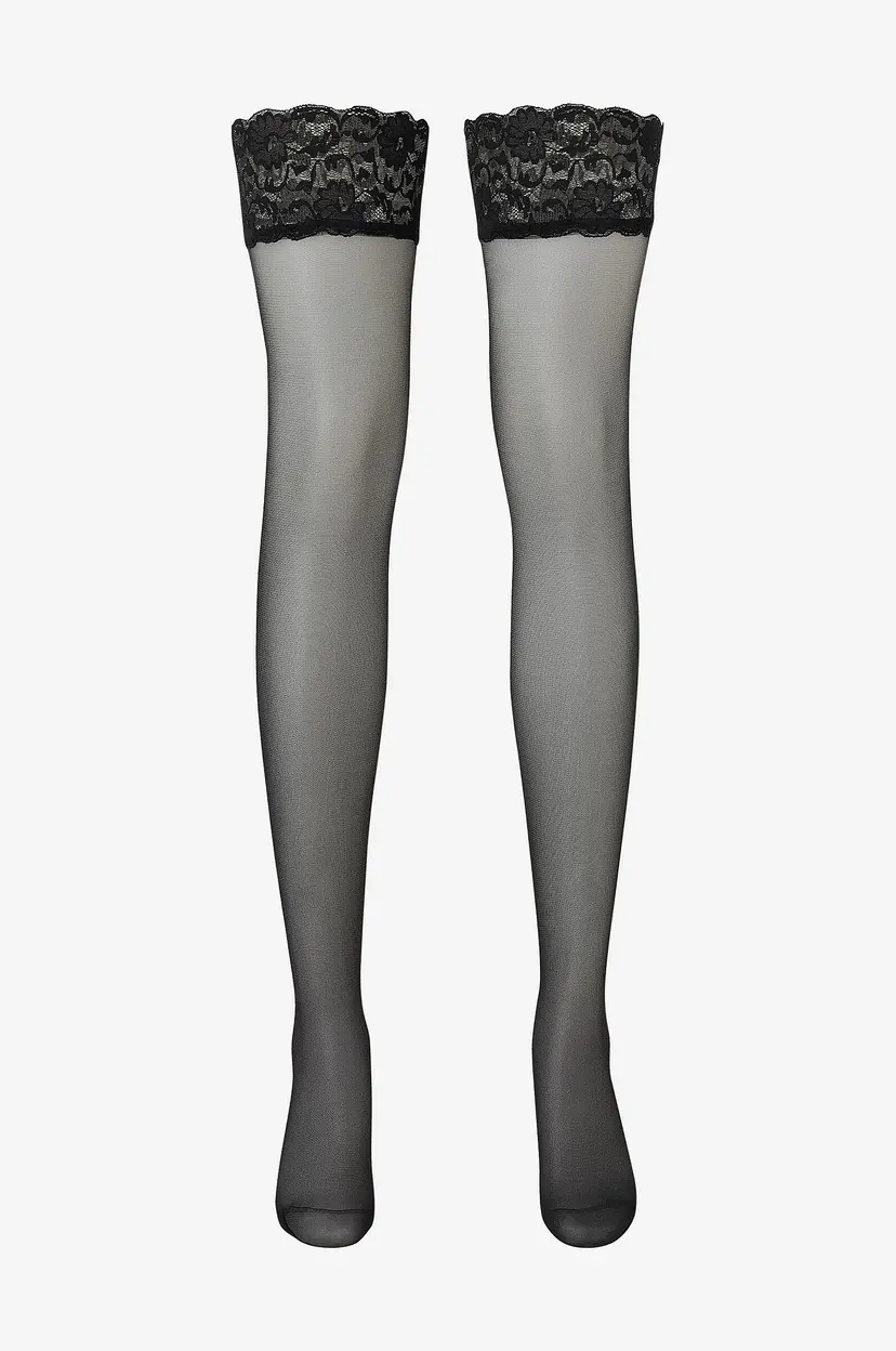 Swedish Stockings Stay-ups Siv Lace Stay Ups - Svart