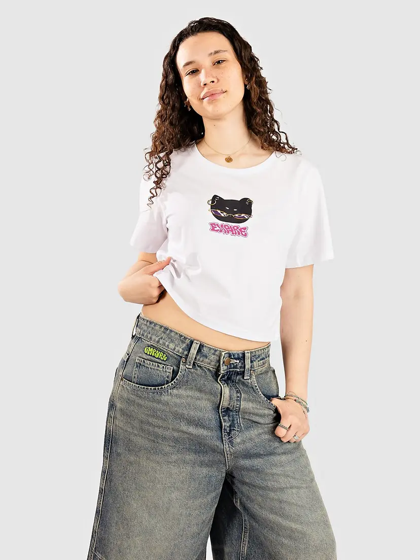 Empyre Empyre Sk8 Cats For The Girls Boxy T-skjorte hvit