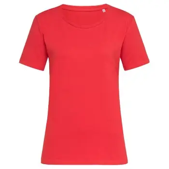 Stedman Stedman Claire Relaxed Women Crew Neck Rød ringspunnet bomull Dame
