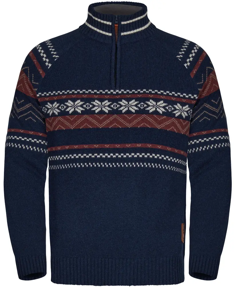 Gridarmor Gridarmor Men's Snøstjerne Half Zip Ullgenser Navy Blazer