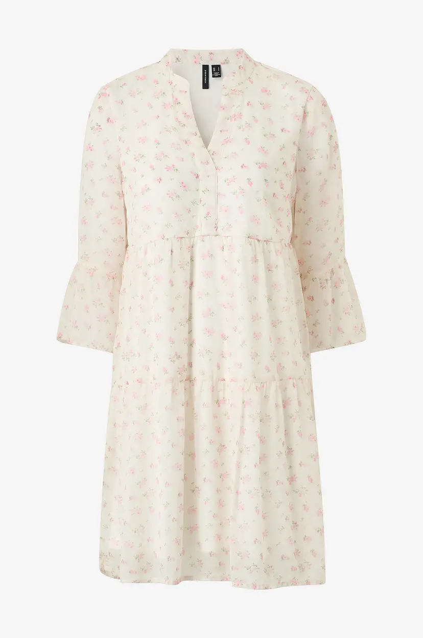 Vero Moda Kjole vmSmilla 3/4 Short Dress Wvn - Hvit