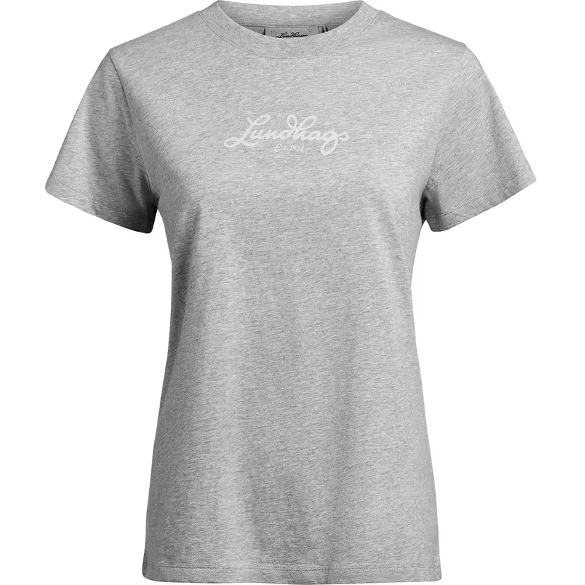 Lundhags Lundhags W's Järpen Logo T-Shirt Light Grey Melange