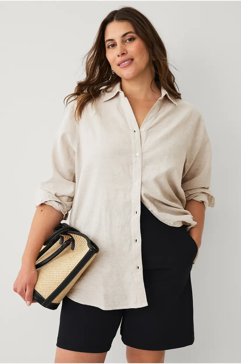 Ellos Plus collection Linskjorte - Beige