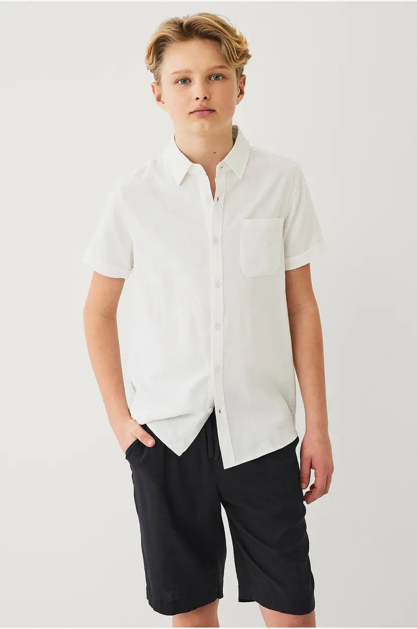 Ellos Collection Shorts i lin Melker - Svart