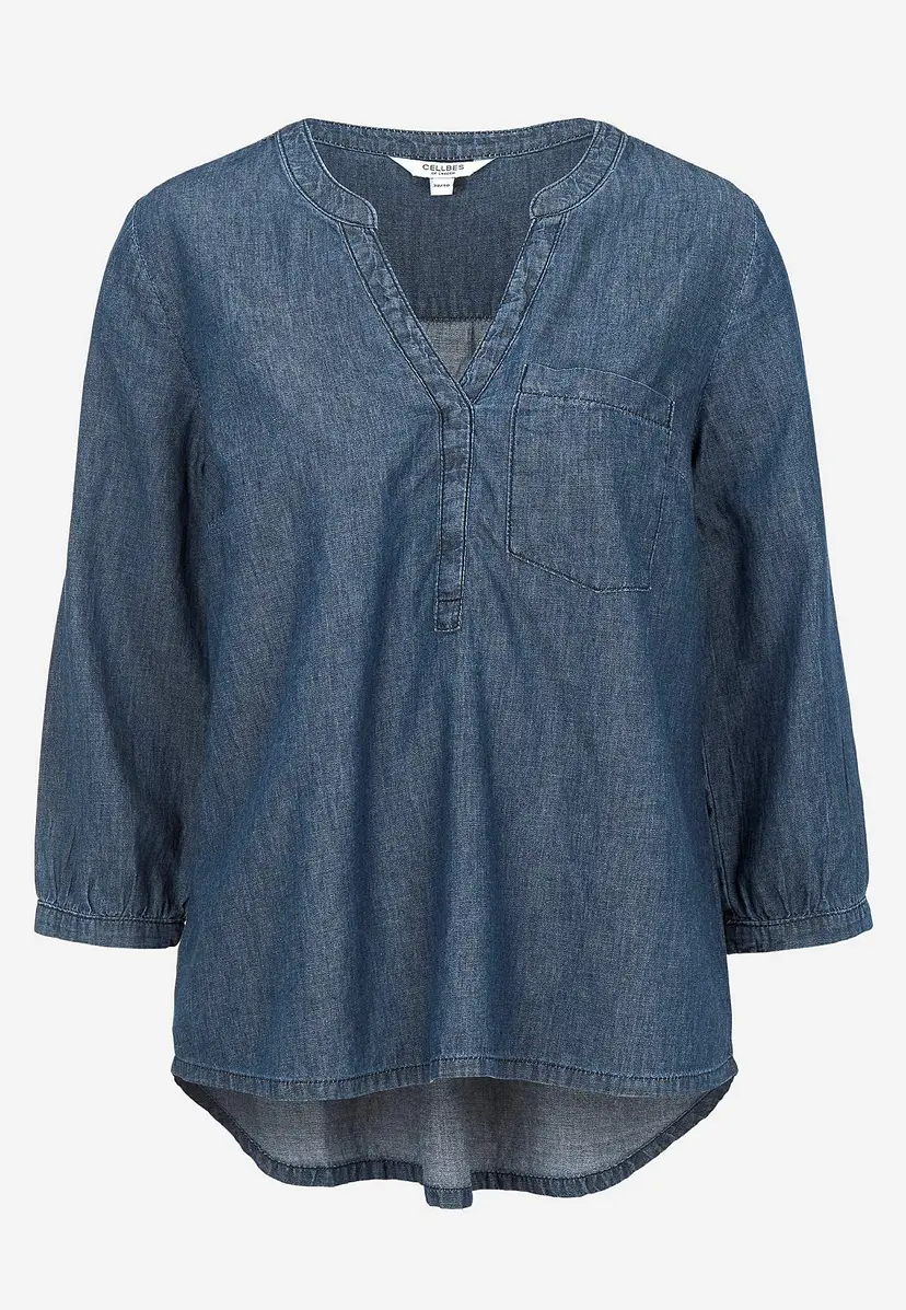 Cellbes of Sweden Denimbluse med brystlomme