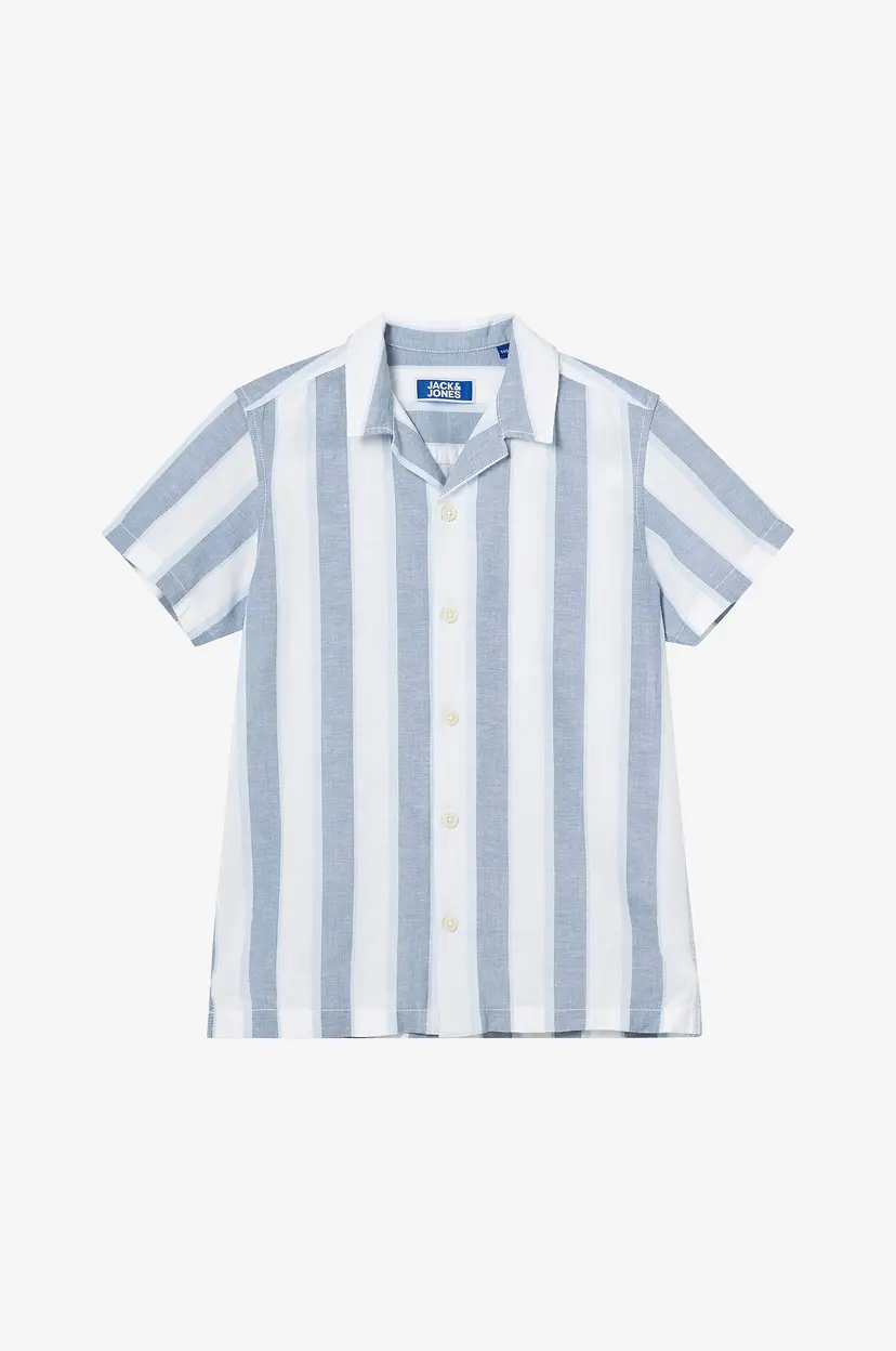 Jack & Jones Junior Skjorte jprccSummer Stripe Resort Shirt SS - Blå