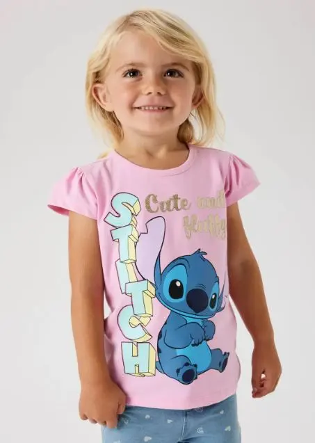NAME IT T-skjorte "Stitch" Pink Frosting
