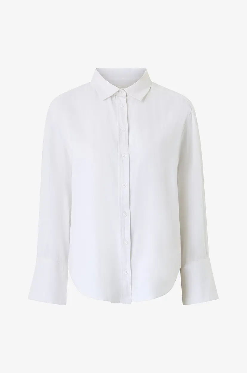 Gina Tricot Linskjorte Oversized Linen Shirt - Hvit