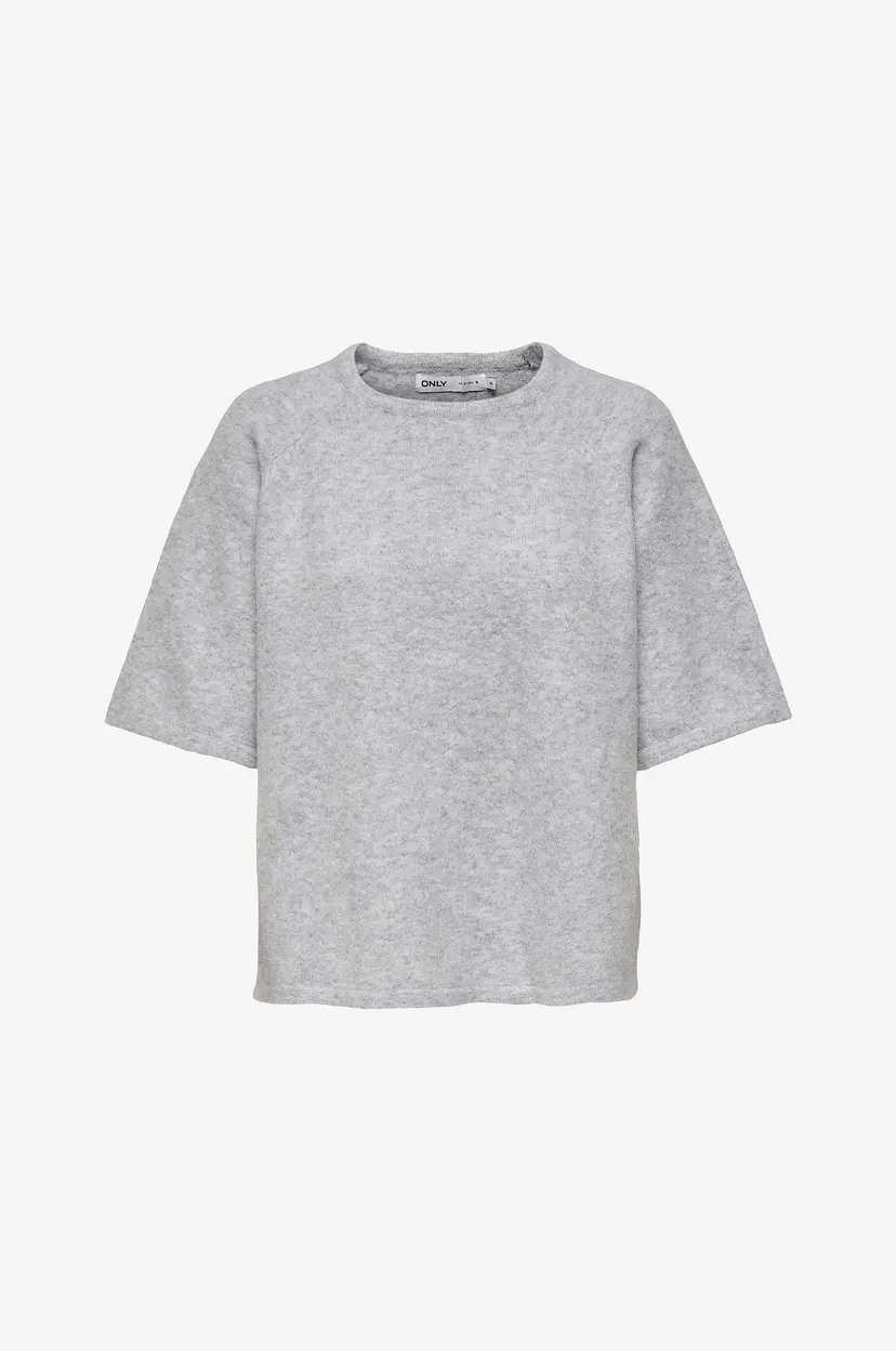 ONLY Topp onlElla 2/4 O-neck Pullover - Grå