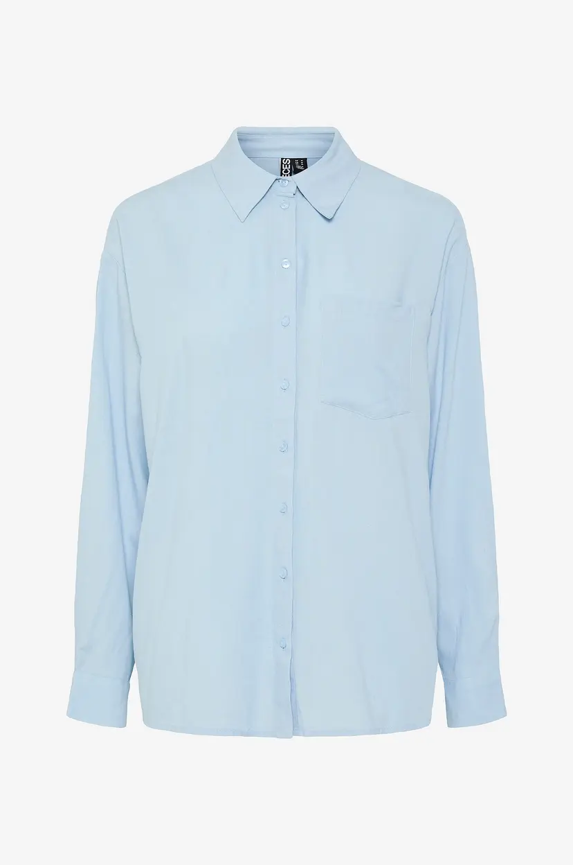 Pieces Skjorte pcPia LS Loose Shirt - Blå